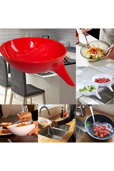 Gempo Multifunctional Strainer, Bowl, Serving Plate and Funnel 60% Water Saving Practical Kitchen Kit 4in1