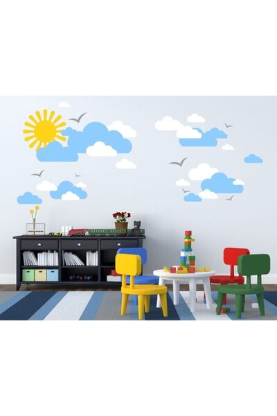 KT Decor Sunce i oblaci XL zidna nalepnica