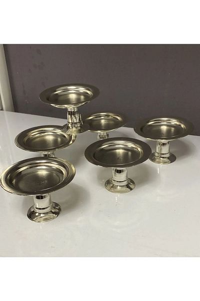 Mira züccaciye 6-Piece Silver Coffee Side Turkish Delight Bowl, macaron holder, sugar bowl, presentation, coffee, treat bowl, groom Coffee Presentation