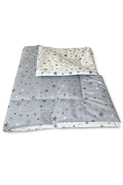 Bebek Özel Single Duvet Cover (Quilt Cover) New Gray Star 100