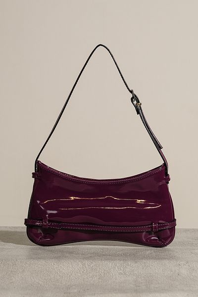 Çantacımstore Purple Jacqs Patent Leather Women's Baguette Bag