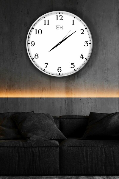 EMYA HOME ساعة حائط كلاسيكية باللون الأبيض - 29 سم