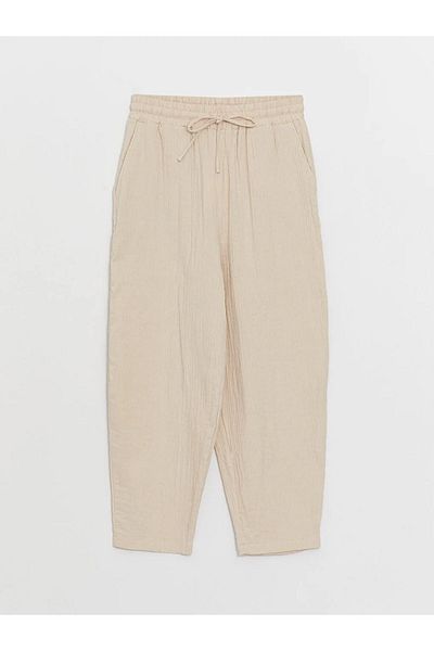 LC Waikiki LCW Vision Elastic Waist Comfortable Fit Muslin Women's Trousers