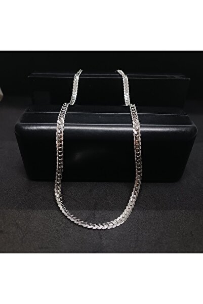 magcompany İşlemeli Yassı Yılan 5,5 mm Paslanmaz Unisex Çelik  Zincir