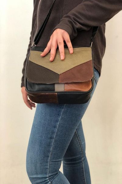 Erzeno Geantă de damă de umăr și crossbody din piele naturală