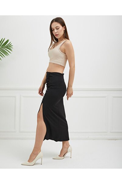 Abay Skirt - Slit and Gather Detailed