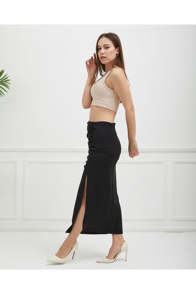 Abay Skirt - Slit and Gather Detailed