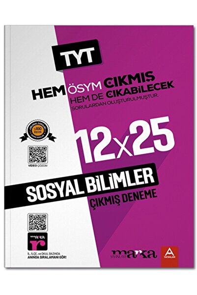 Marka Yayınları Tyt Sosyal Bilimler Ösym Çıkmış Ve Çıkabilecek 12 Deneme Sınavı Tamamı Video Çözümlü