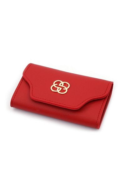 Bagfoni Red Women's Accordion Model Card Holder Wallet