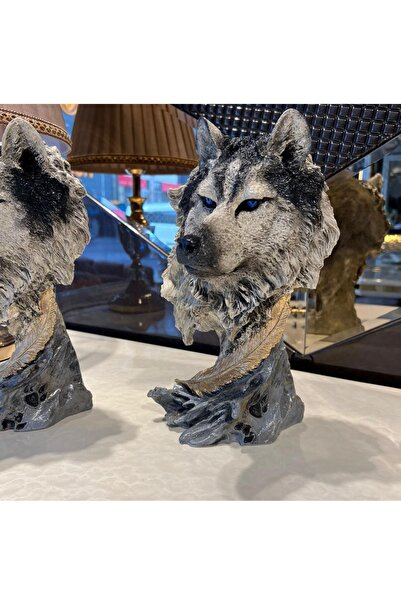 SZN DEKOR Kurt başı biblo heykel, Ofis dekoru, Masaüstü dekoru, yeni iş yeri ...