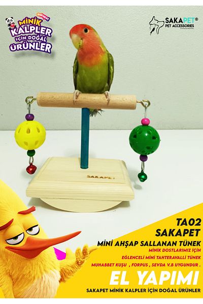 SAKAPET Natural Wooden Swinging Perch - for Birds Ta02