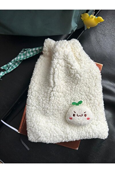Sumicorn Design Sevimli Peluş Pötikareli Astarlı Büzgülü Ipli Düzenleyici Kese Makyaj Çantası Bez Poşet