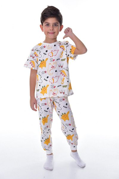 bunny hopp 100% Cotton Single Jersey Combed Fabric Short Sleeve Boy's Pajama Set (3,4,5,6,7,8 Years)
