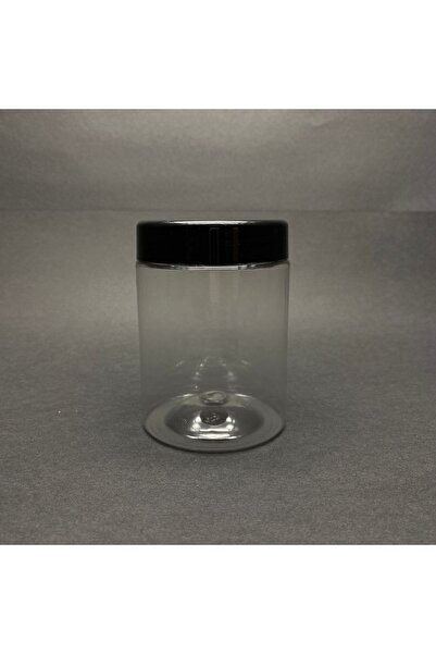 Genel Markalar 250 Cc Silindir Pet Kavanoz - Siyah Plastik Kapaklı - 250 Ml Plastik Kavanoz ( 3 Adet)