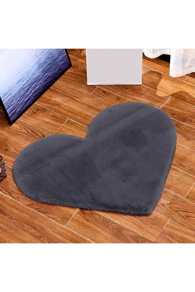 Sarar Kalp Post Peluş Halı   Ürünlerden Sevgiliye Özel Antrasit