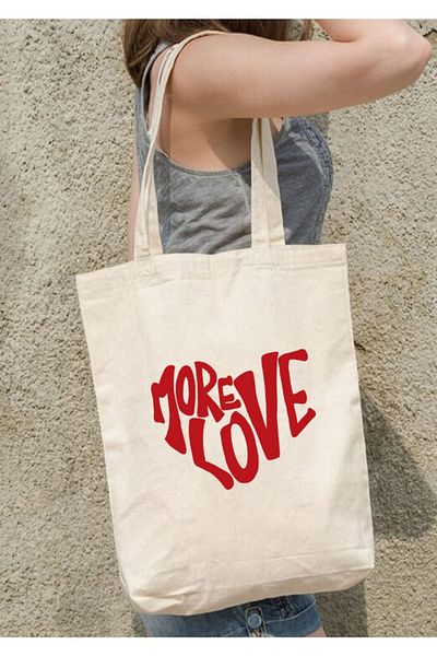 Cemira Mai mult Love Tote Bag Geanta de stofa