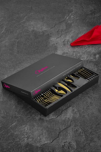 kalben Amore Titanium Shiny Gold 36 Piece Cutlery Set