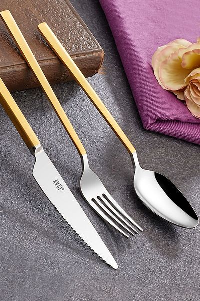 Avcı Soft Touch Matte 84 Piece Fork Spoon Knife Set 18/10 Stainless Steel