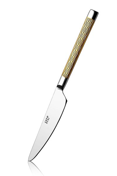 Avcı Pera Gold 6 Pieces Dessert Knife 18/10 Stainless Steel