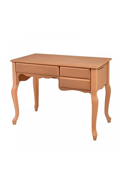 Masifart Pryem Üç Çekmeceli Makyaj Masası (MDF) Boyasız Ham