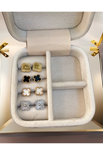 a rose jewelry Çelik Yonca Küpe