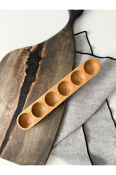 inwood 6-Eye Wooden Long Egg Holder