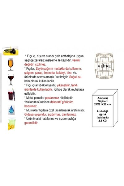 Masifart Kahverengi Vakumlu Vitop Gürgen Fıçısı 3 lt