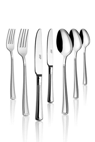 Avcı طقم سكاكين ملعقة شوكة واحدة من نيفرا 7 قطع ستانلس ستيل 18/10