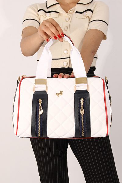 Miami Polo Clup Miami polo 1204 quilted women's shoulder bag Handbag shoulder bag WHITE