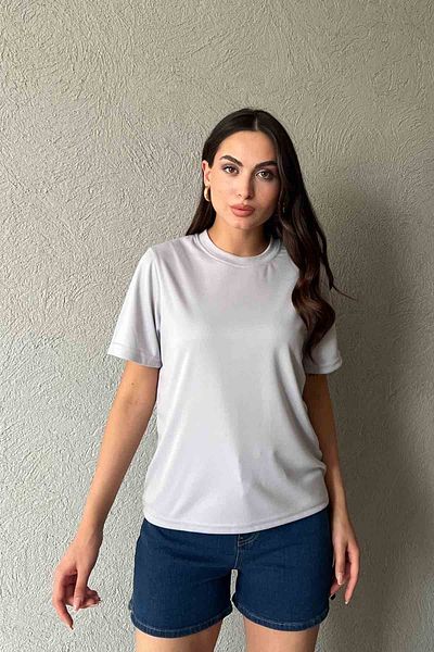 Seda Yalçın Atelier Crew Neck Gray Basic T-shirt