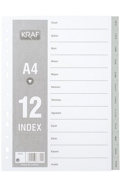 KRAF 1003 PP Bookmark - A4 Months 10 Pack