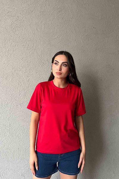 Seda Yalçın Atelier Crew Neck Red Basic T-shirt