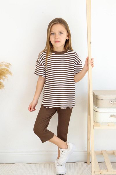 MiaBaby Set Capri cu dungi pentru fete