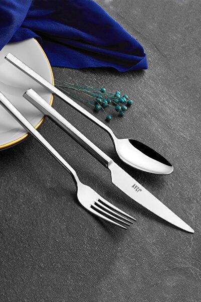 Avcı Classy 60 Piece Fork Spoon Knife Set 18/10 Stainless Steel (with blade)