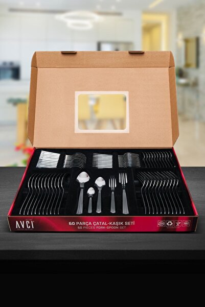 Avcı Yakamoz 60 Piece Fork Spoon Set