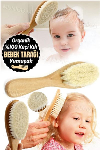 Munico Super Soft Bristles - Perfect Wooden Hair Brush for Babies and Children