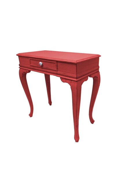 Genel Markalar Flare 80 cm Kırmızı Eskitme Çekmeceli Dresuar Makyaj Masası