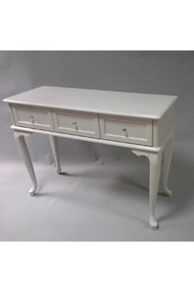 Masifart 3 Çekmeceli Dresuar Makyaj Masası Beyaz Lake