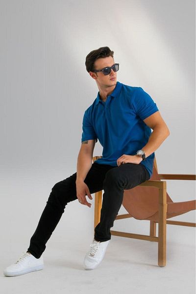 HLT JEANS Ανδρικό μπλουζάκι Polo Collar - Άνετη εφαρμογή, 100% βαμβάκι, που δεν συρρικνώνεται - Hlthe 012001