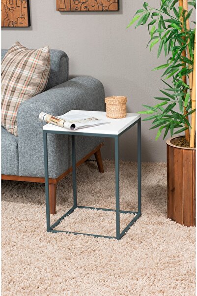 tino furniture Lyon Antrasit Kare Yan Sehpa 40x40
