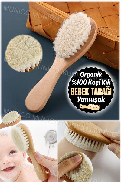 Munico Super Soft Bristles - Perfect Wooden Hair Brush for Babies and Children