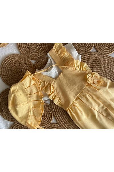 BBX EXCLUSIVE Linen Jumpsuit for Baby Girl - Hat Salopet