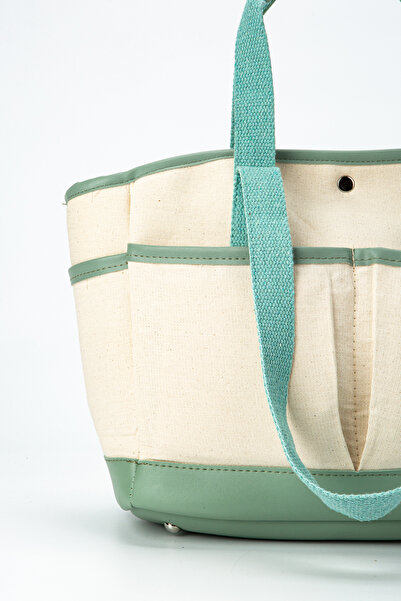 minebag Mint Green Natural Women's Shoulder Bag - Multi-Compartment and Combination