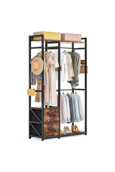 Zizuva Tasarım Çekmeceli Açık Gardırop