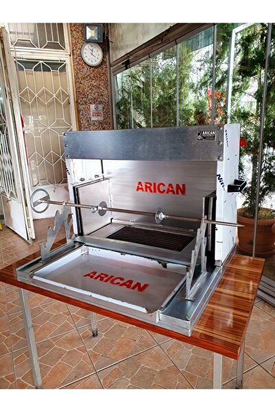 Arıcan Seyyar Portatif Cağ Kebap Yatık Döner Ocağı Paslanmaz Çelik 90 Cm