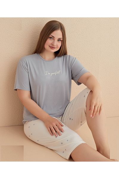 Mihra Stil Mihra 50503-4 Set Capri de vară pentru femei de mărime mare
