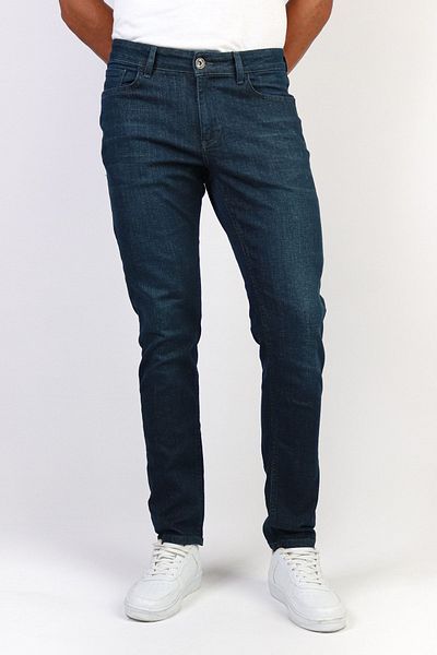 HLT JEANS Ανδρικό τζιν παντελόνι με λεπτή εφαρμογή σε σκούρο πράσινο τρίψιμο Hlthe1949