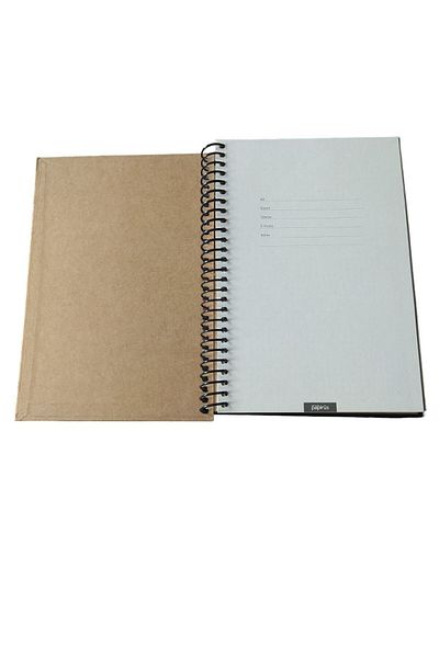 Colornote Papirüs Kraft Spiral Papyrus - Hard Cover, 16X23, 100 Sheets Checkered