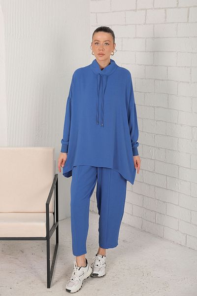 Melike Tatar Indigo Basic Tunic Set - 32-2207