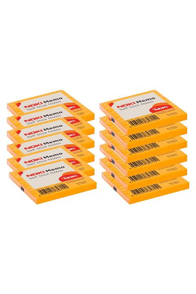 Noki 75x75mm Adhesive Orange Note Paper - 80 Sheets, 12 Pieces 12164